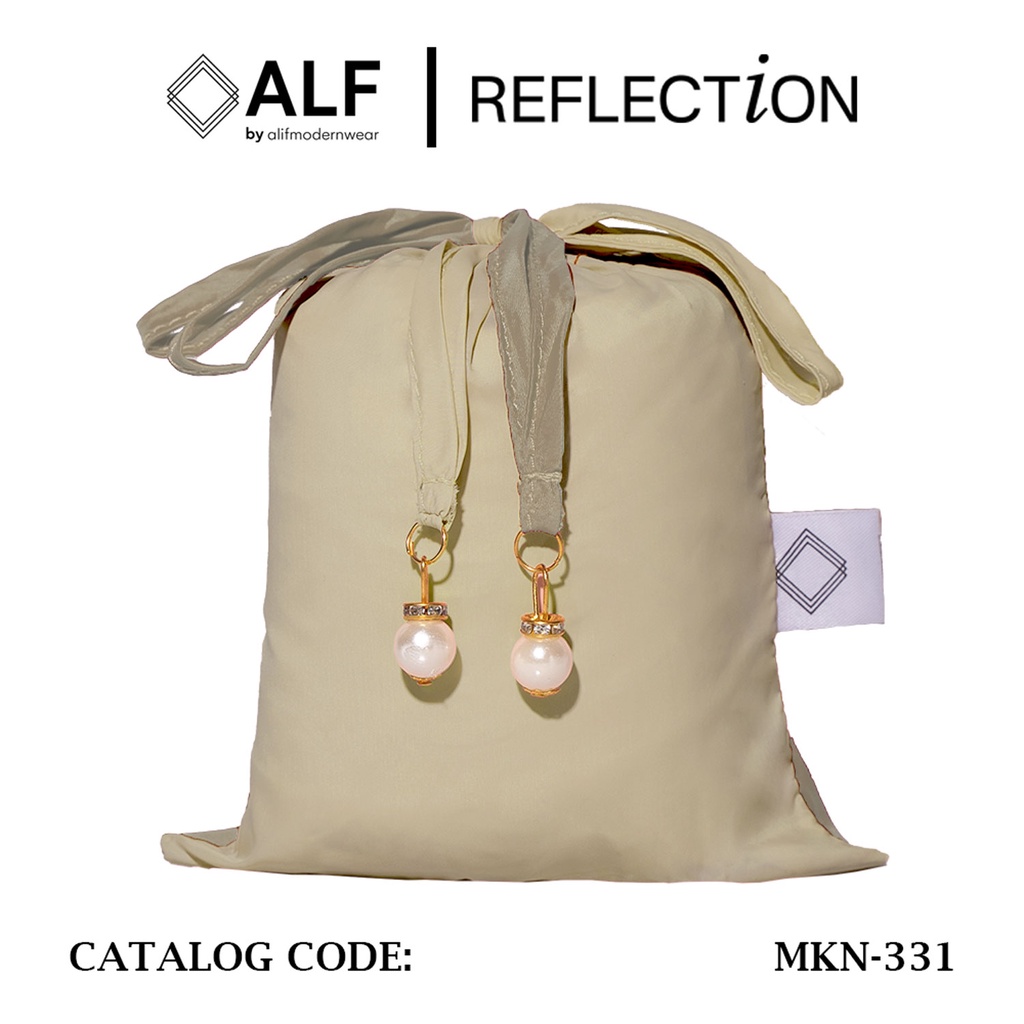 ALIF MUKENA MINI TWO TONE PARASUT PREMIUM KOREA TRAVEL - MILKY ( MKN-331 )