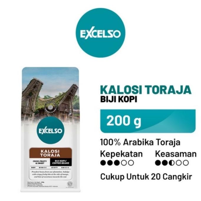 

EXCELSO Kalosi Toraja 200 gr | Kopi Biji (beans) /Kopi Bubuk (ground)