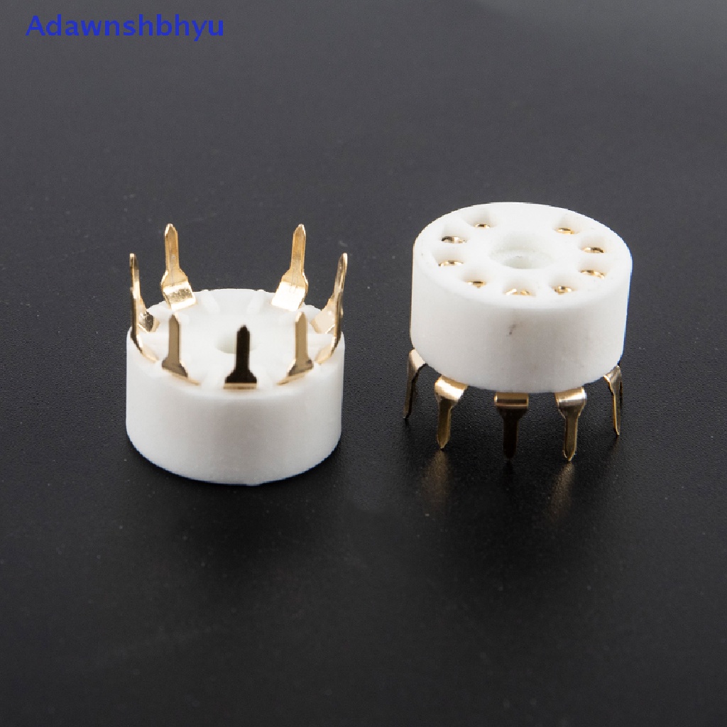 Adhyu 5Pcs Keramik 9pin B9A PCB Mount Tube Socket 12AX7 12AT7 Hifi Audio Vintage AMP ID