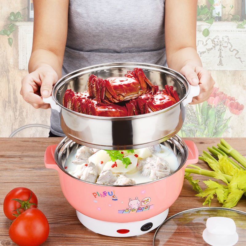 Panci Listrik Multifungsi Anti Lengket Free kukusan / Steamer Stainless Lapis Keramik Teflon cooking pot