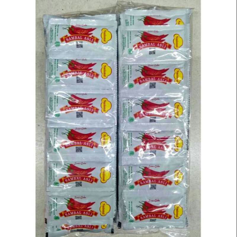 

Saos / Saus Sambal Nasional Sachet Stick 9 gr 1 Pack isi 24 Sachet