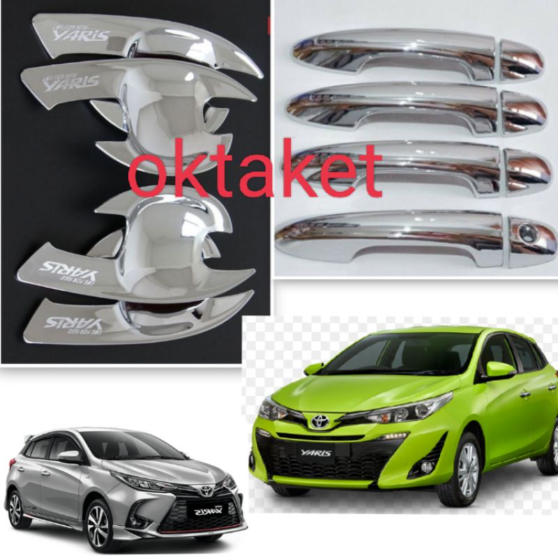 paket outer handle new Yaris 2018 2020 2023 sporty hitam &amp; Chrome