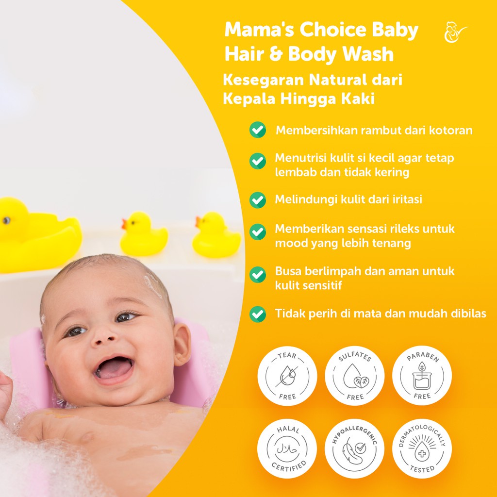 PERA707 MAMAS CHOICE BABY HAIR &amp; BODY WASH SABUN SHAMPOO BAYI 200 ML