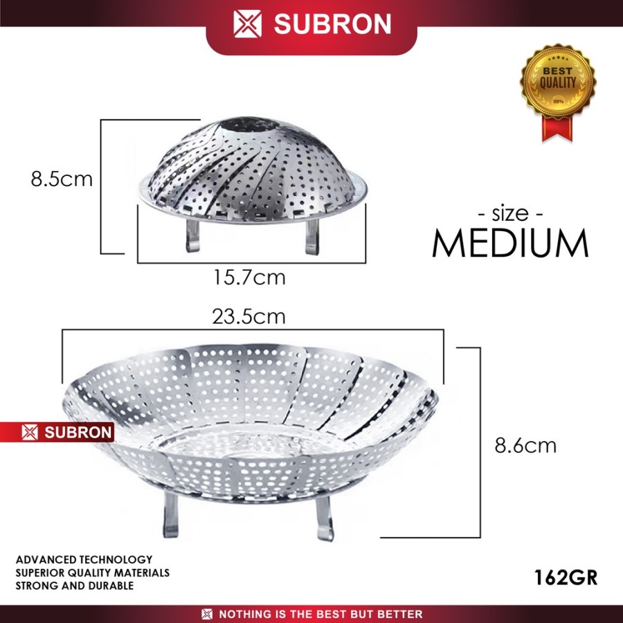 Alat Kukus Steamer Lipat Teratai Lotus Stainless Steel Baki Uap - SUBRON