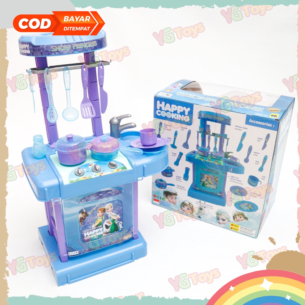 YGtoys Mainan Masak Masakan Happy Cooking Dapur Set Lengkap Anak Perempuan Ukuran Besar  / Kitchen Set Jumbo Edukatif Edukasi