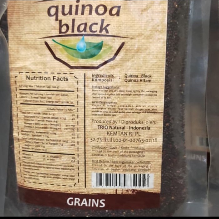 

Trio natural quinoa black 500gr