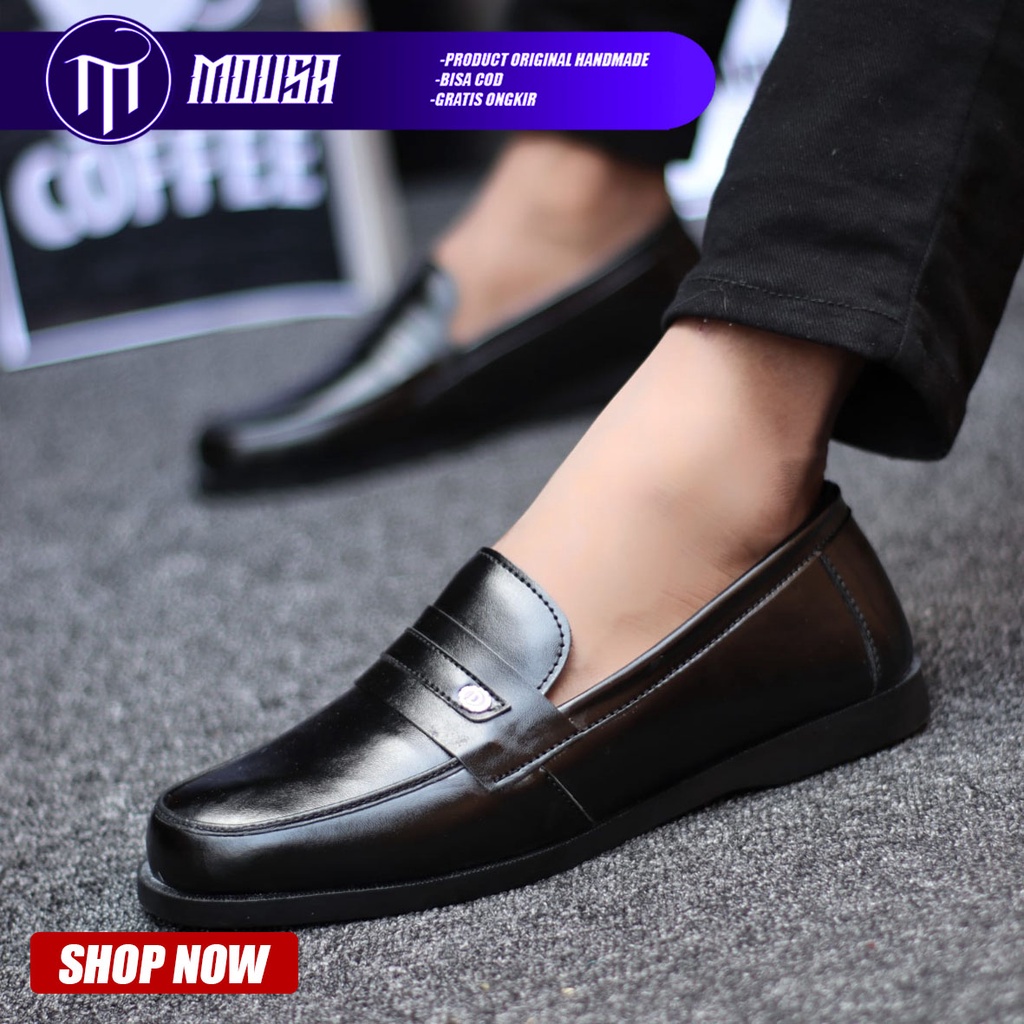 Sepatu Pantofel Pria Formal Slip On Kerja Kantor Mousa Cozy