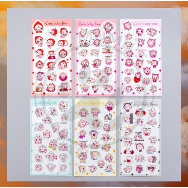 

Stiker Aesthetic Set / Stiker Karakter Cute Baby Lucu / Stiker Anak / Stiker Mainan Tempel