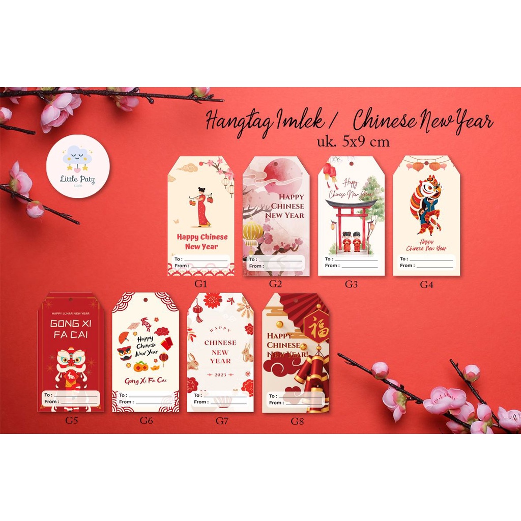 

NE!! Hang Tag CHINESE NEW YEAR To + From/kartu/stiker/murah/hampers/kado/souvenir