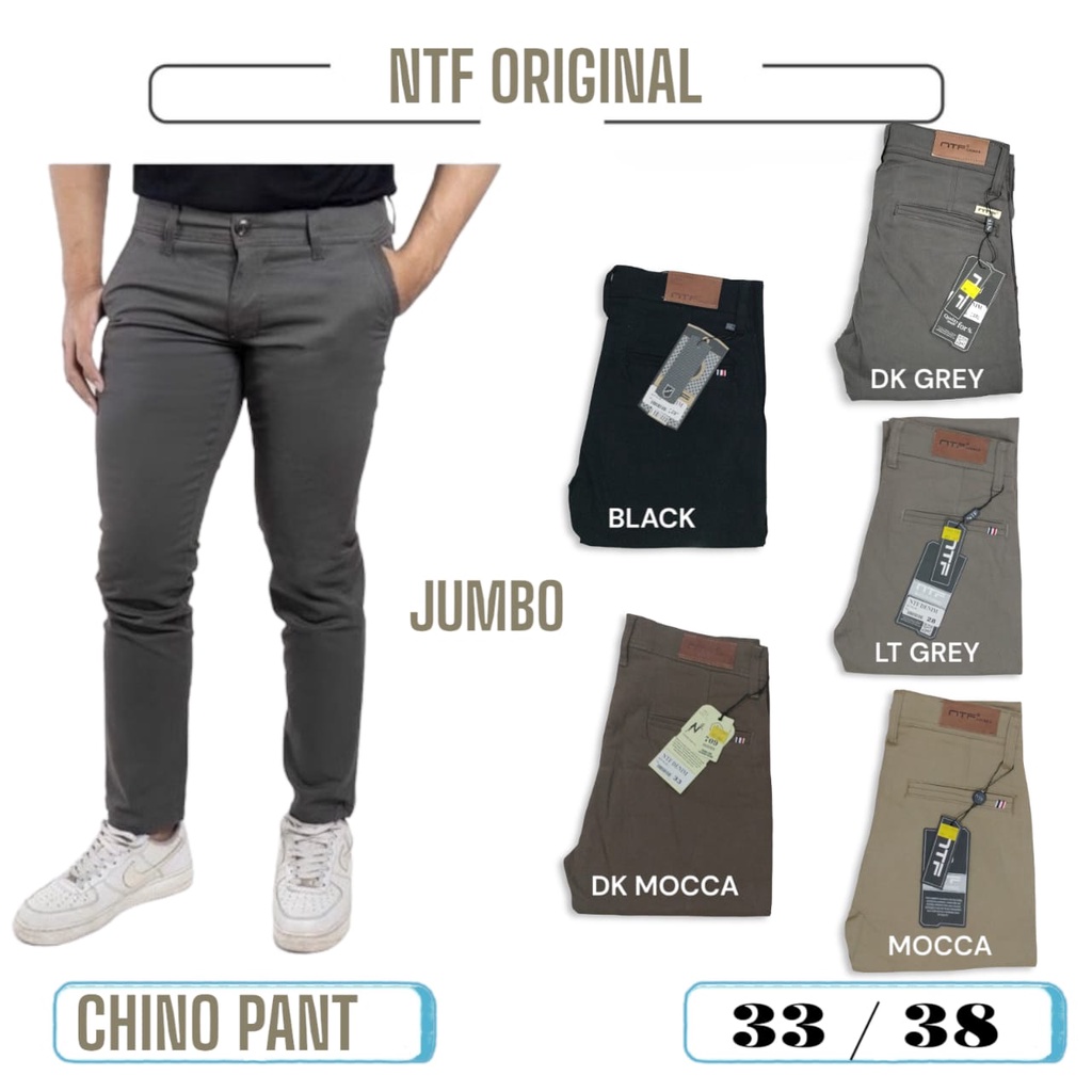 Celana Chino Slim Fit Panjang NTF ( chinos jumbo) SIZE 33-38