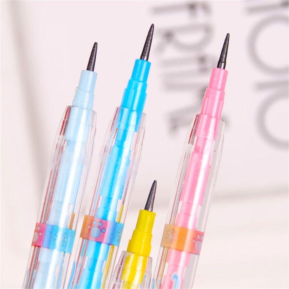 Mxbeauty Pensil Mekanik Anak Perlengkapan Sekolah Siswa Anime Kartun Tips Silikon Menulis Pensil