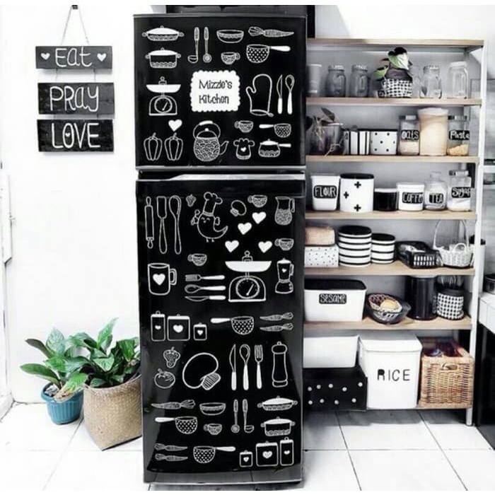 STIKER KULKAS FULL BODY 2 PINTU