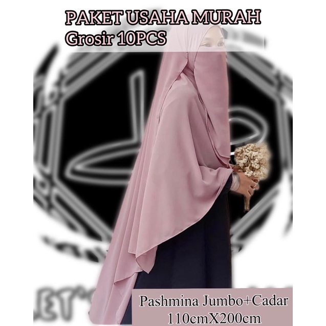 PASHMINA JUMBO SET CADAR GROSIR/PASHMINA 10PCS/PASHMINA CERUTY BABYDOLL PAKET USAHA/CERUTY BABYDOLL 110X200