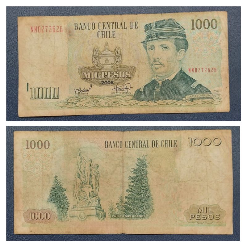 Uang Negara Chile 1000 Peso tahun 2006 Kondisi Kertas Utuh Original 100%