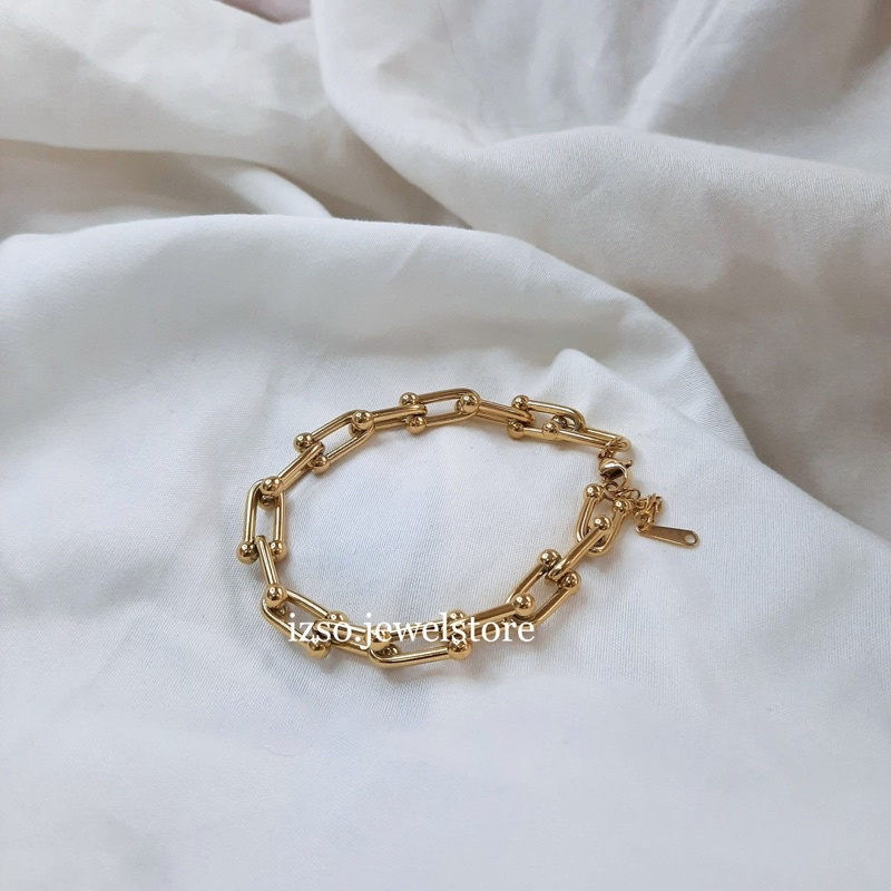 IZSO Gelang Laquita Gelang Anti Karat Titanium Korean Bracelet Chain Rantai Besar Aesthetic