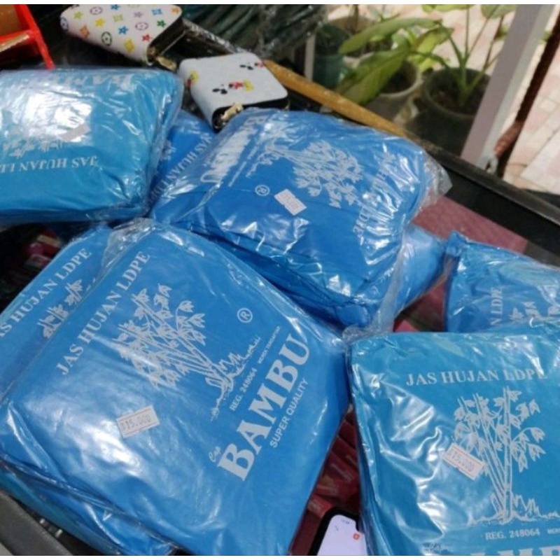 jas hujan plastik merk bambu mantel plastik murah