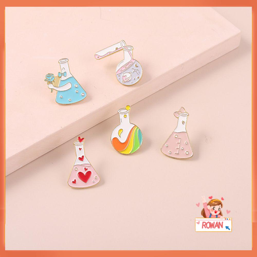 R-bunga Termos Kerucut Enamel Pin Lencana Kimia Rainbow Tabung Reaksi Lencana Lucu