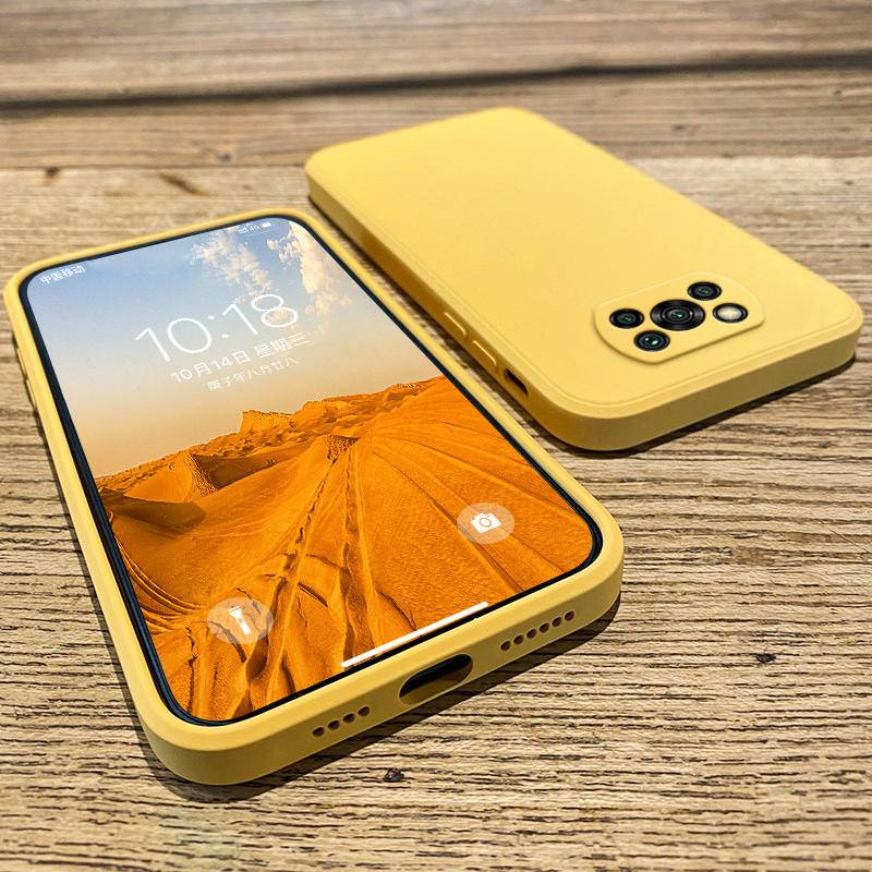 Untuk Xiaomi Poco X3 Pro GT NFC Case Persegi Cair Silikon Pelindung Lensa Kamera Phone Case Soft Cover