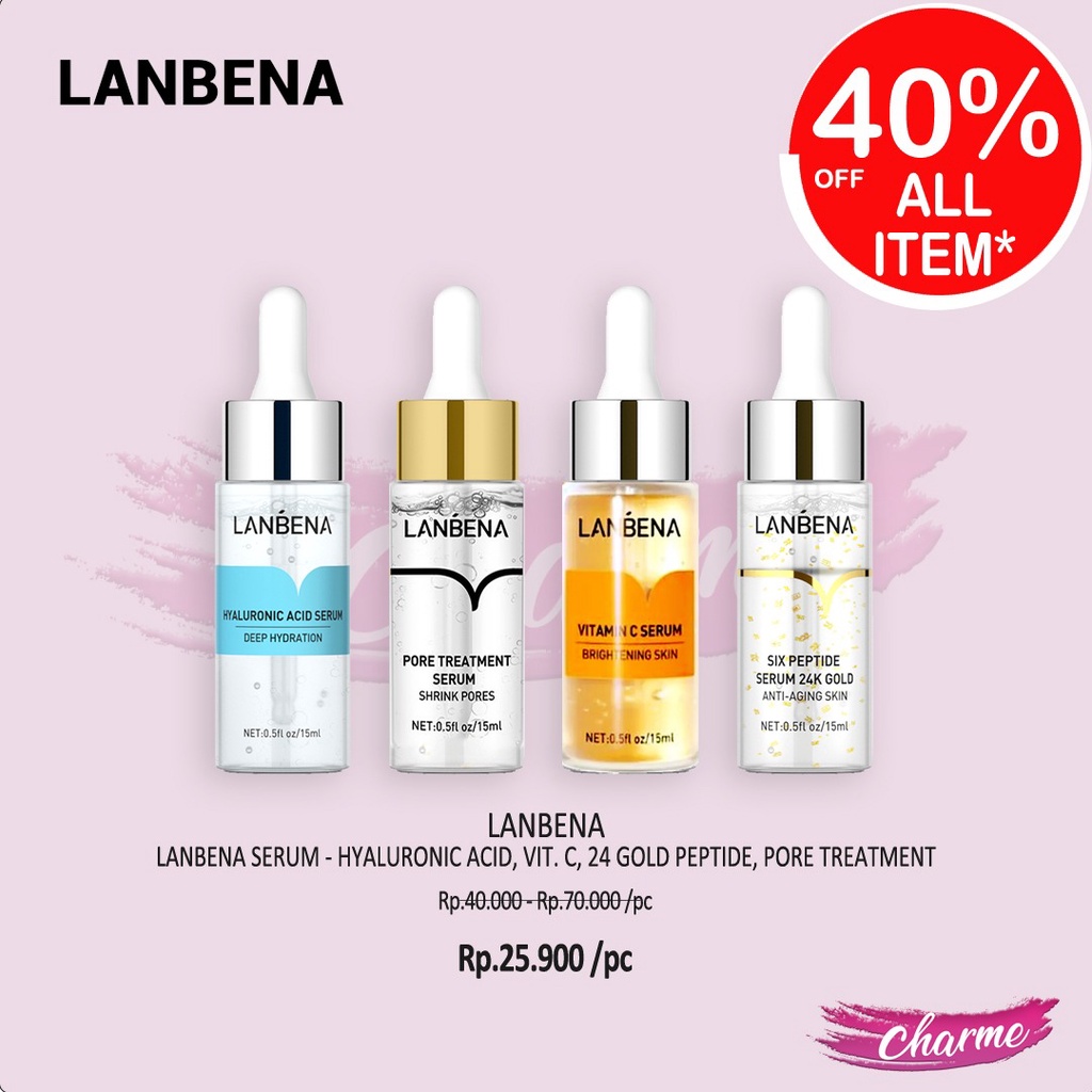 (READY &amp; ORI) LANBENA SERUM VIT C/ HYALURONIC ACID / GOLD PEPTIDE / PORE TREATMENT LB5866 7358 5873 5880