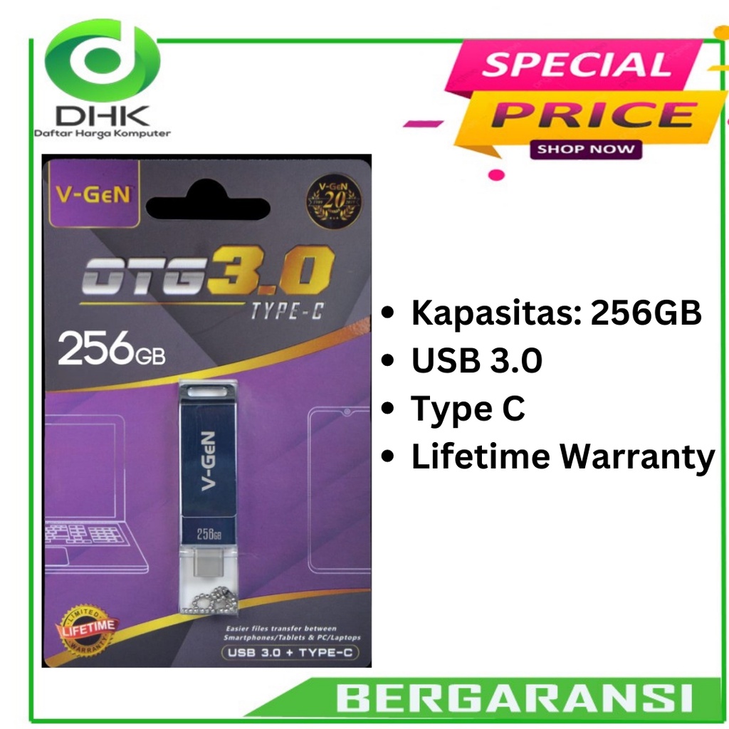 OTG 256GB Flasdrive USB Type C 3.0 V-GeN