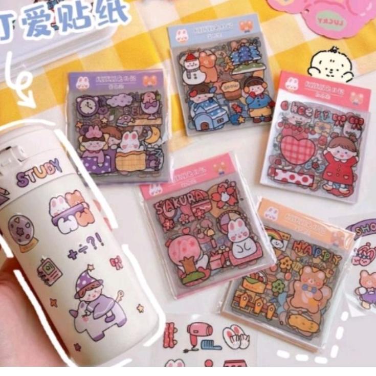 

NFG♠ 100 lembar stiker motif momo kartun korea lucu anti air dekorasi Paling Disukai