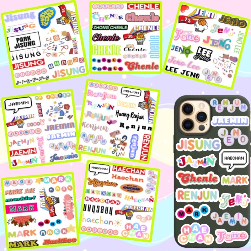 Stiker Nama  NCT DREAM & NCT 127 (Sudah Cutting) Aesthetic Anti Air Cute Deco Jeno Jaemin Mark Chenl