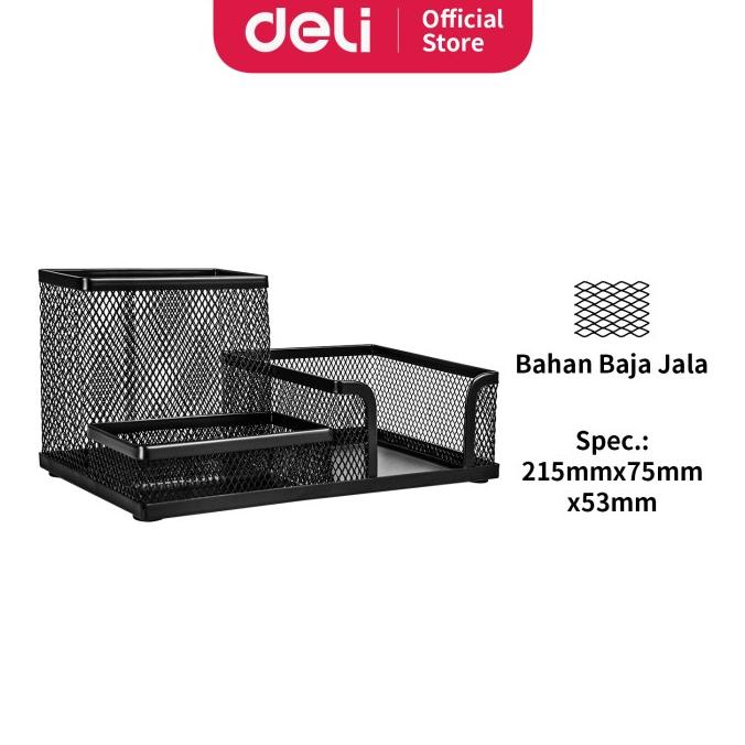 

Deli Organizer / Tempat Alat Tulis Bahan Metal 3 Sekat Hitam E9175