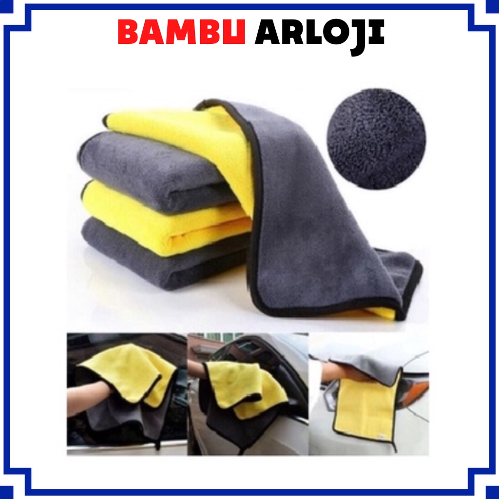 BAJ Kain Lap Microfiber 30x30 Mobil Motor Lap Kaca Meja Lembut Serap Air 2 Sisi Multifungsi Serbaguna PR101