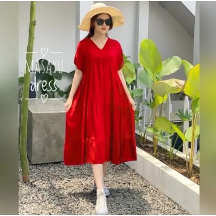 Daster terbaru Homedres jumbo rayon polos susun