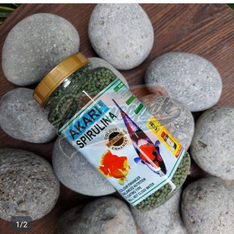 AKARI SPIRULINA 300GRAM PAKAN IKAN KOI KOKI TOPLES MAKANAN AQUARIUM