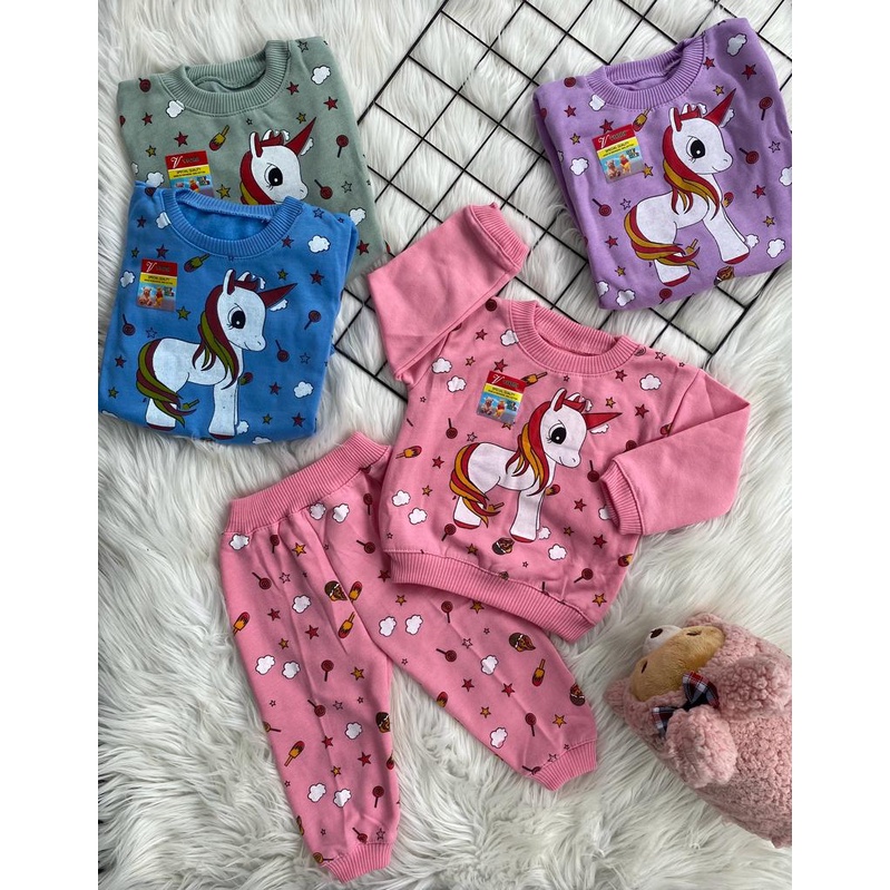 SWEATER bayi lucu murah motif UNICORN setelan 3-18 bulan