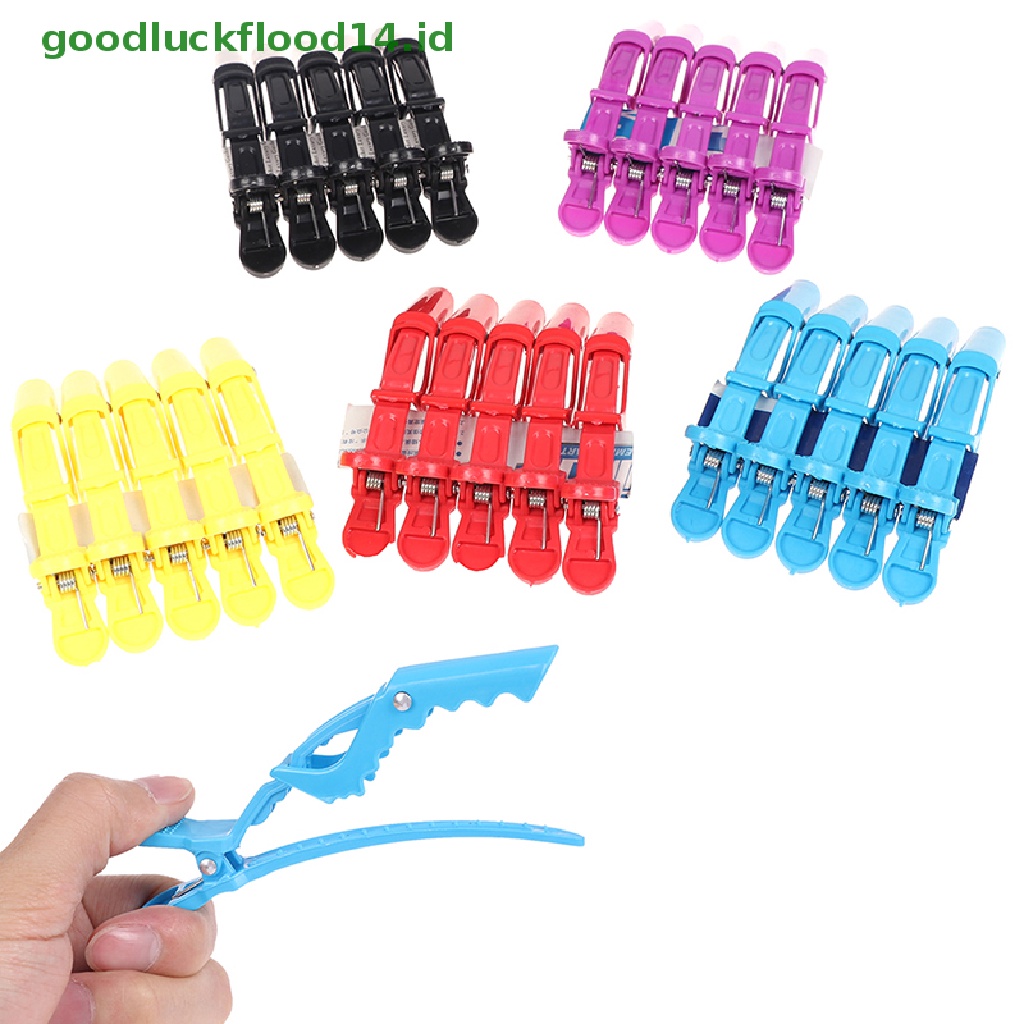 [GOOGFOUR] 5pcs Hairdressing Salon Matte Sectioning Clamp Hair Clip Jepitan Rambut Grip Cakar [Atas]