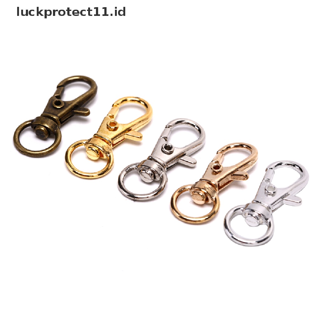 /Fashion Hot// Fashion// 10pc Klip Putar Snap Lobster Clasp Hook Gantungan Kunci Kait Temuan Perhiasan DIY.