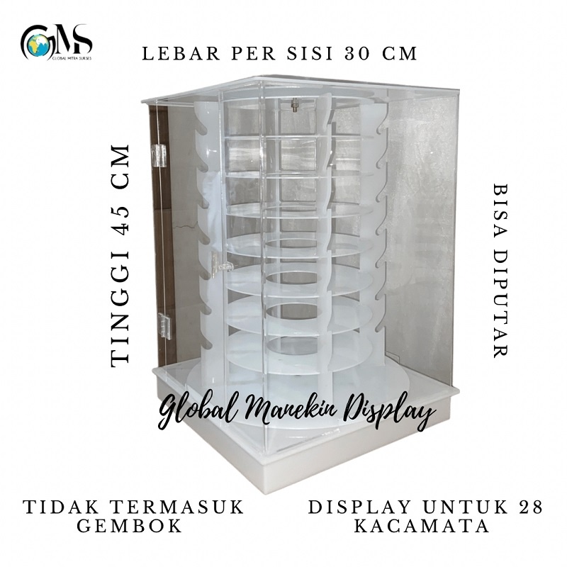 Tempat Kacamata | Rak Kacamata Putar ( Acrylic 3 MM )