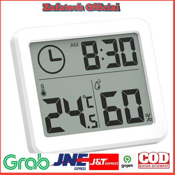 ANENG Jam Digital Meja Dinding Thermometer Hygrometer Sensor - ZL20 - White - 7RHZ5KWH