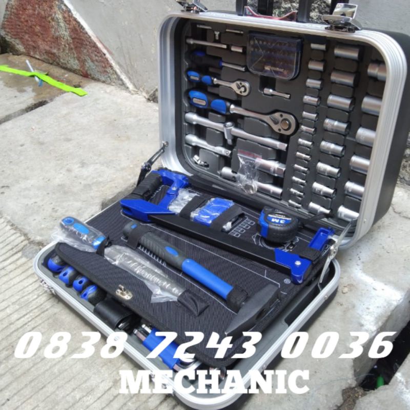 Kunci set 132 Pcs Sands Toolkit set trolley box 132 Pcs Sands Trolley box ABS  Tolkit 132 Pcs Tool k
