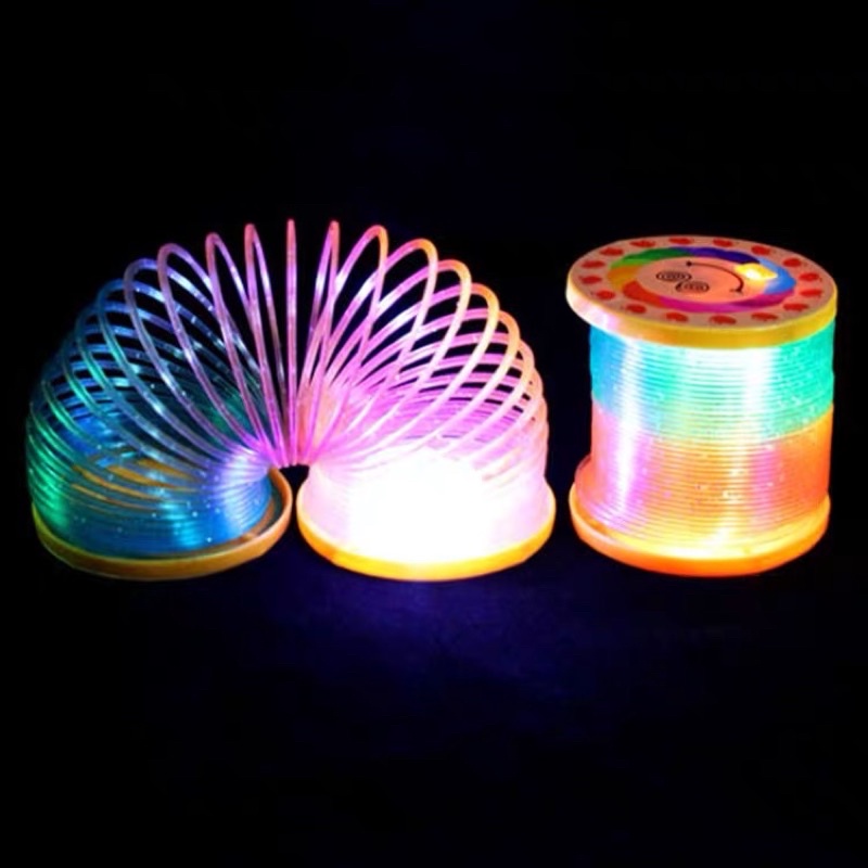 Jc Mainan Spring Slinky Magic Warna Pelangi Ada Lampu