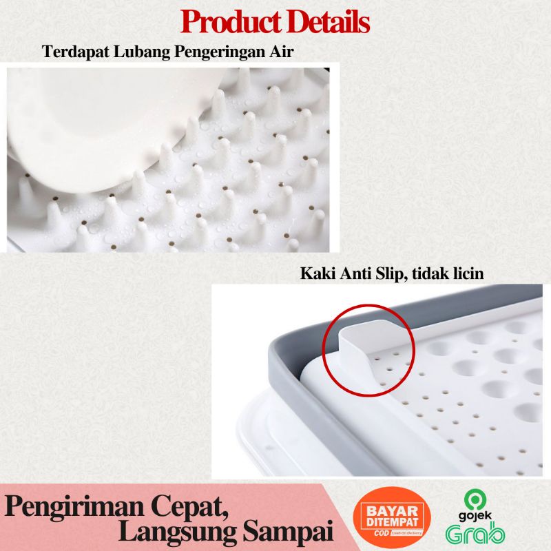 Rak Cuci Piring Lipat / Dish Rack Drainer / Rak Pengering Cuci Piring