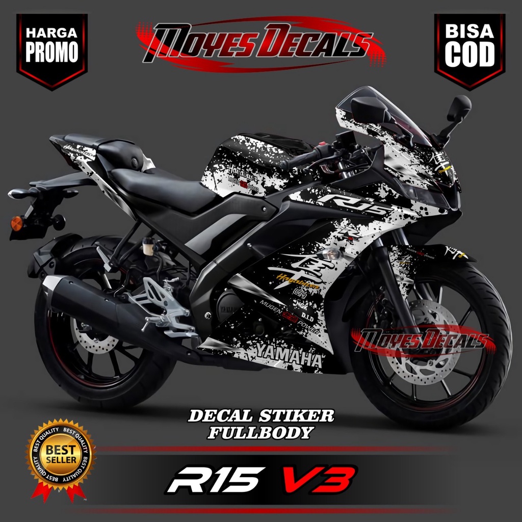 BISA COD Stiker Decal R15 v3 Stiker Decal Motor Yamah R15 v3 Full Body motip hayabusa