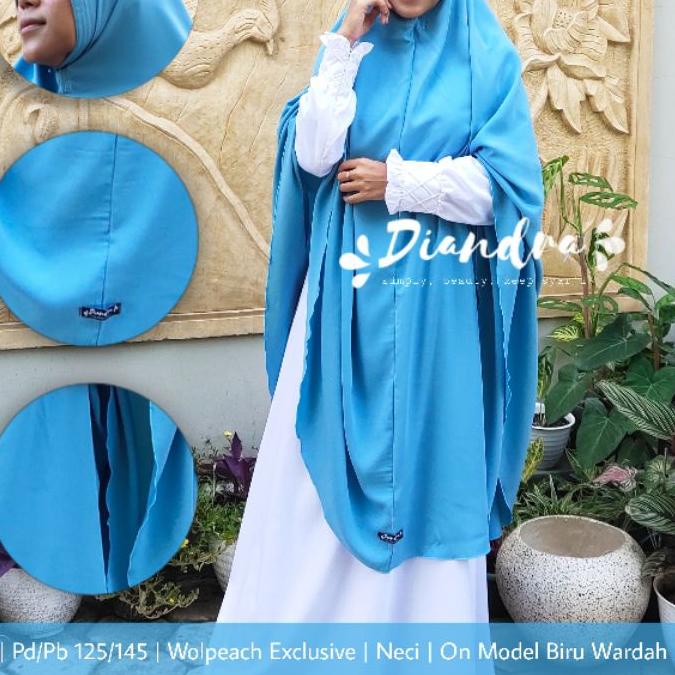 EXCLUSIVE[Diandra Hijab]Khimar Jumbo XXXL Wolfis Kerudung Wolfis/Wolpeach Jilbab Wolfis NonPet Syar'