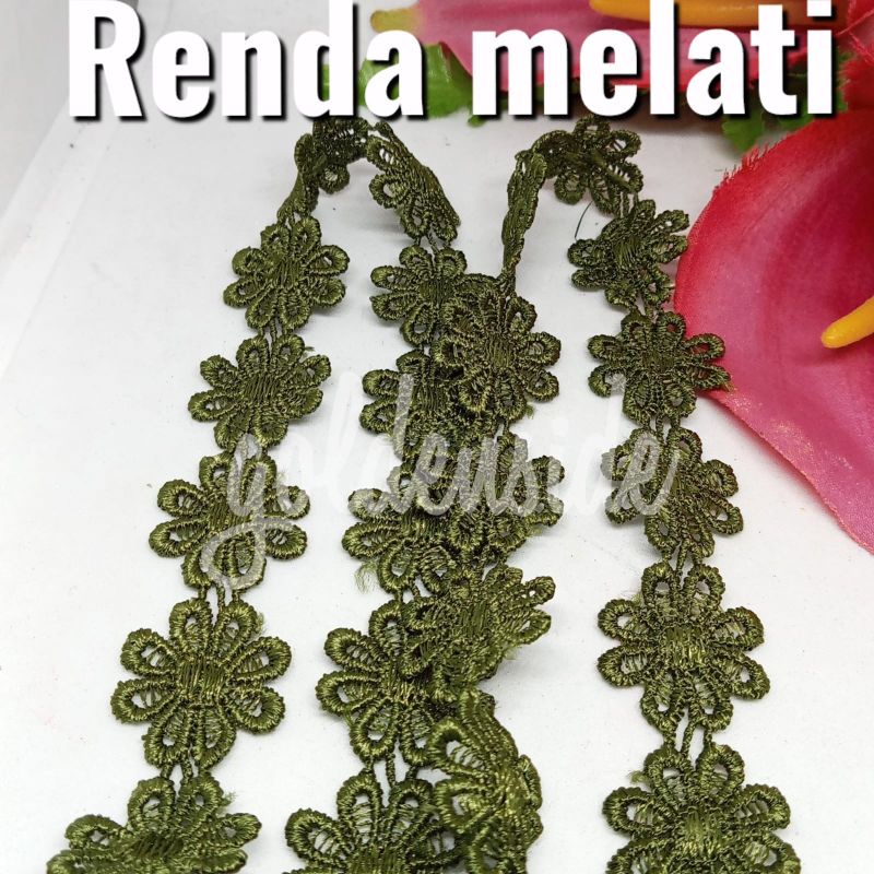 Renda giper melati lebar 2,5cm / Renda gyper melati / Renda melati per yard