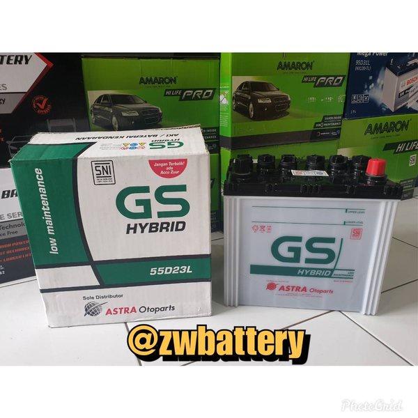 Aki Mobil Toyota Kijang Innova Bensin Gs Astra Hybrid 55D23L Aki Basah