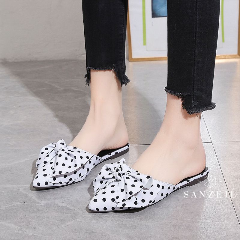 [COD] 3191 SANZEIL Lita Sandal Mules Kasual Import Wanita Dengan Acc Pita