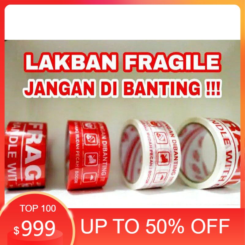 Jual Lakban Fragile Jangan Di Banting Lakban Merah Lakban Putih Shopee Indonesia