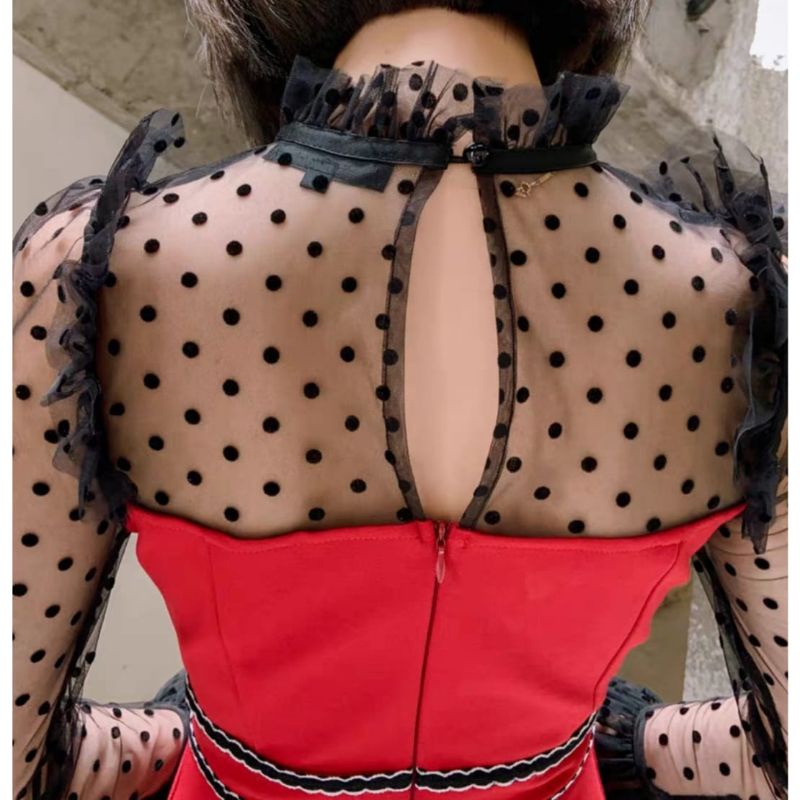 MDLV ~ 0988# Fleciana Bodycon Red Dress Premium Import