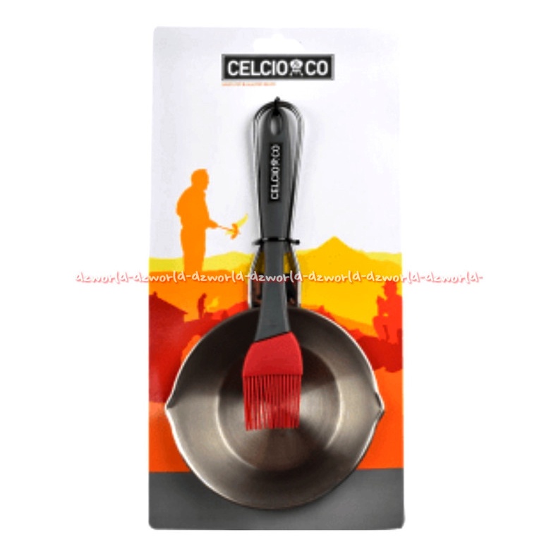 Celcio &amp; Co Stainless Steel Panci Wajan Dan Pengaduk Silikon Kuas Saos Material Food Grade Celcio Co Frying Pan And Squeake Sauce Brushr