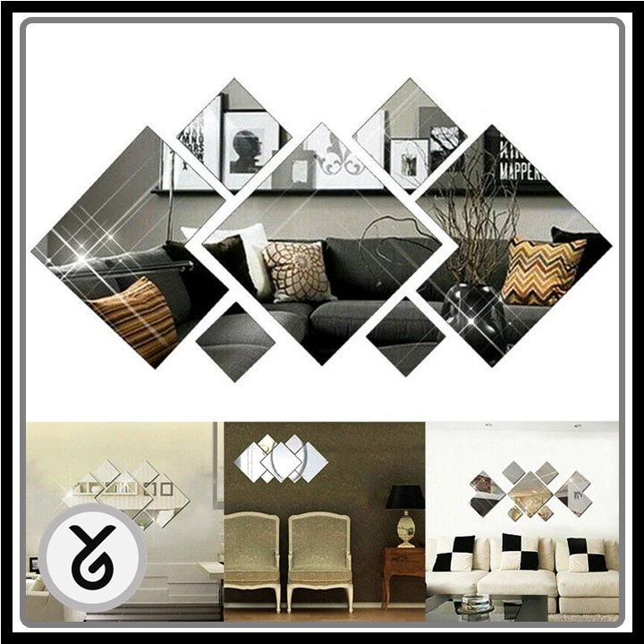 Stiker Cermin Akrilik Persegi Mirror Wall Sticker