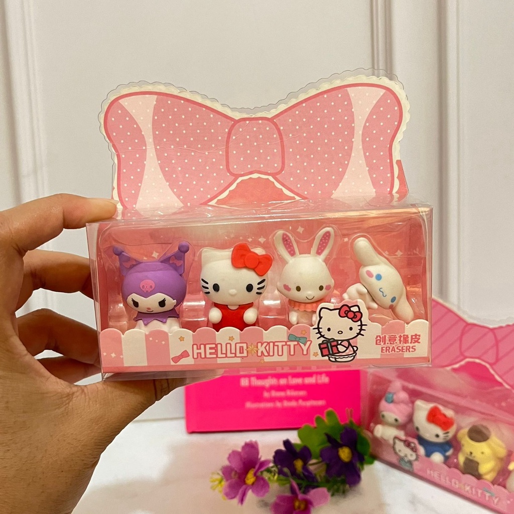 PENGHAPUS SANRIO BOX MEWAH SPECIAL EDITION MURAH 1 SET ISI 4 KARAKTER ERASER HAPUS KARAKTER KUROMI MELODY TERLENGKAP HARGA TERJANGKAU ALAT TULIS FAVORIT ANAK BISA COD JUGA