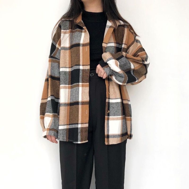Flanel Shirt / KEMEJA FLANEL TARTAN WANITA OVERSIZE