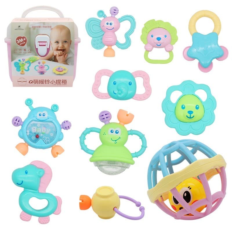 Mainan bayi, Mainan lonceng gigitan bayi, Teether bayi dengan kontaine